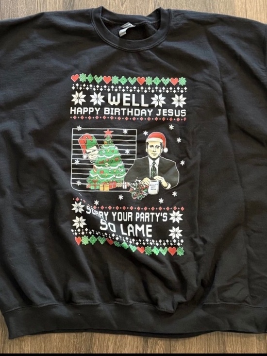 Other - Gildan Men's Big & Tall Novelty Christmas Sweatshirt - Black - Size 4XL